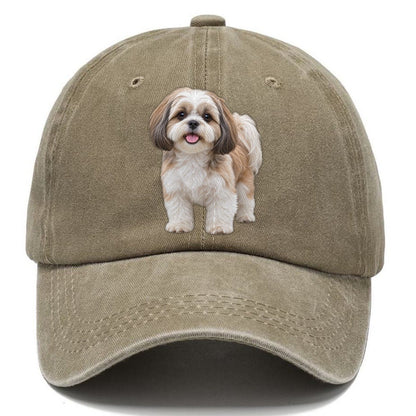 Shih Tzu Standing Top Breeds Classic Cap – Warm Sand