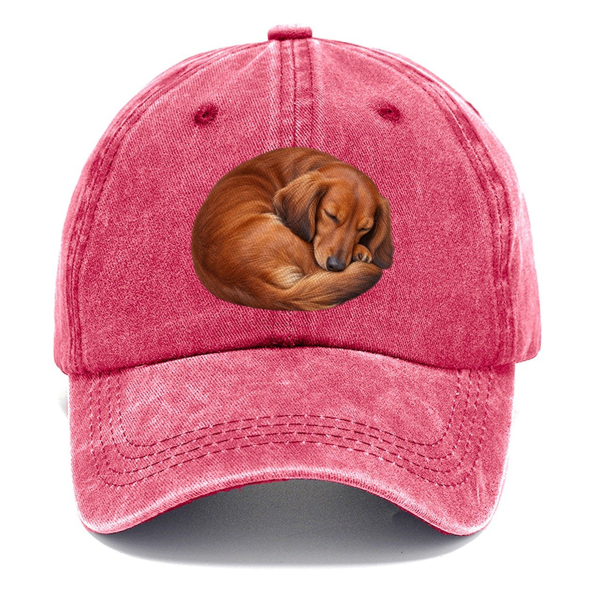 Curled Red Dachshund Everyday Originals Classic Cap – Pomegranate Blush