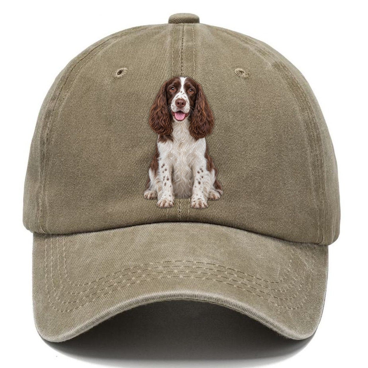English Springer Spaniel Sitting Top Breeds Classic Cap – Warm Sand