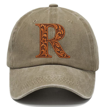 Tooled Leather R Monogram Classic Cap – Warm Sand