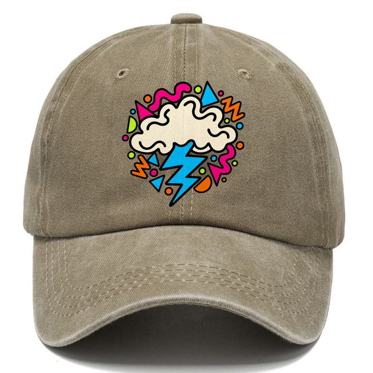 Squiggle Lightning Cloud Crazy Styles Classic Cap – Warm Sand