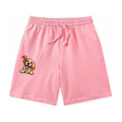 English Springer Spaniel Washed Shorts – Pink
