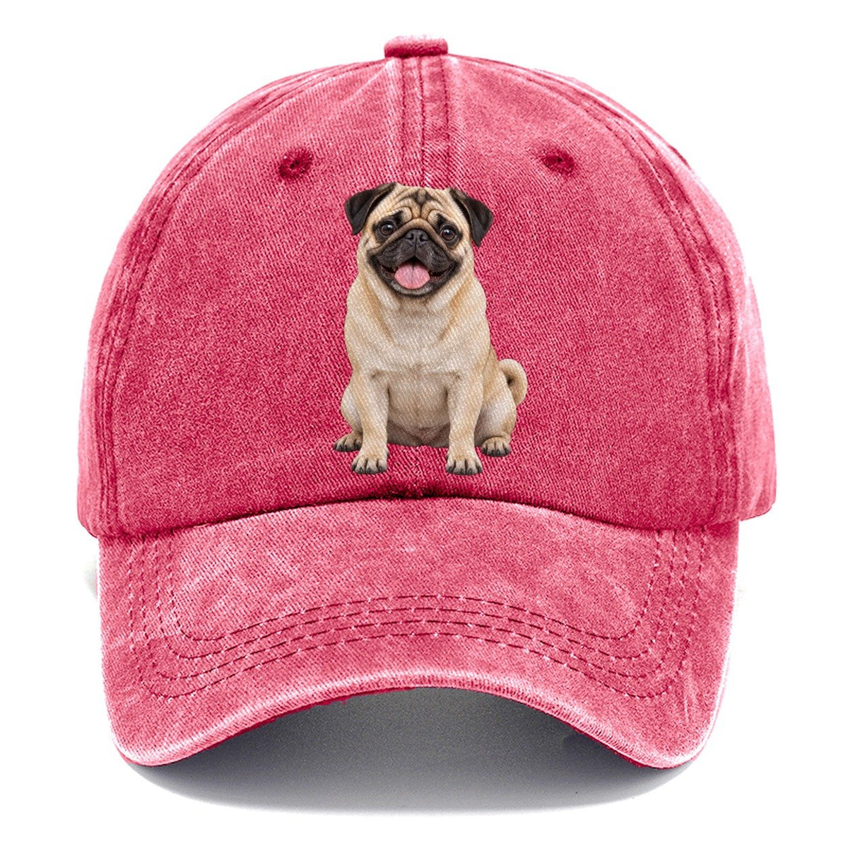 Pug Sitting Top Breeds Classic Cap – Pomegranate Blush