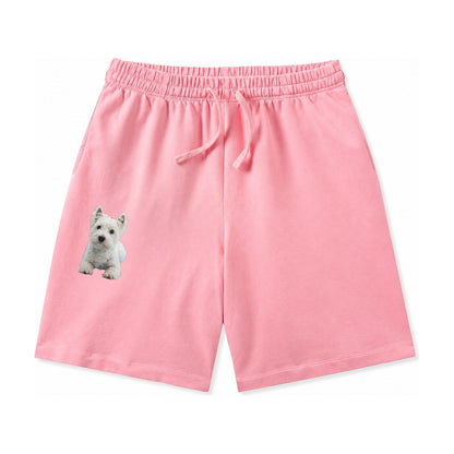West Highland White Terrier Washed Shorts – Pink