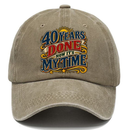 40 Years Done Now It S My Time Retired Living Classic Cap – Warm Sand