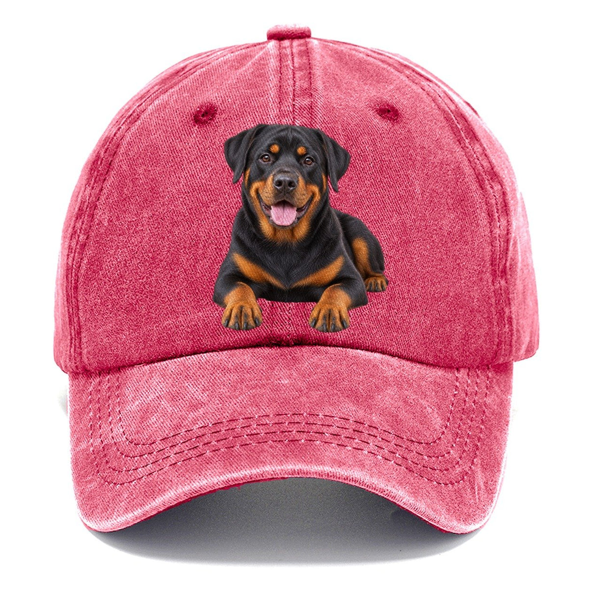 Rottweiler Sitting Top Breeds Classic Cap – Pomegranate Blush