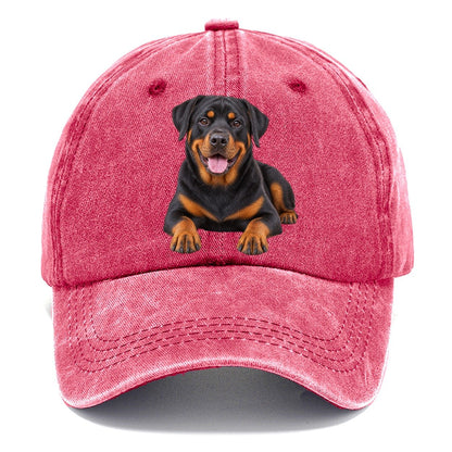 Rottweiler Sitting Top Breeds Classic Cap – Pomegranate Blush