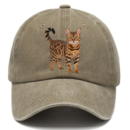 Bengal Standing Three Quarter Realistic Cat Portrait Classic Cap – Warm Sand