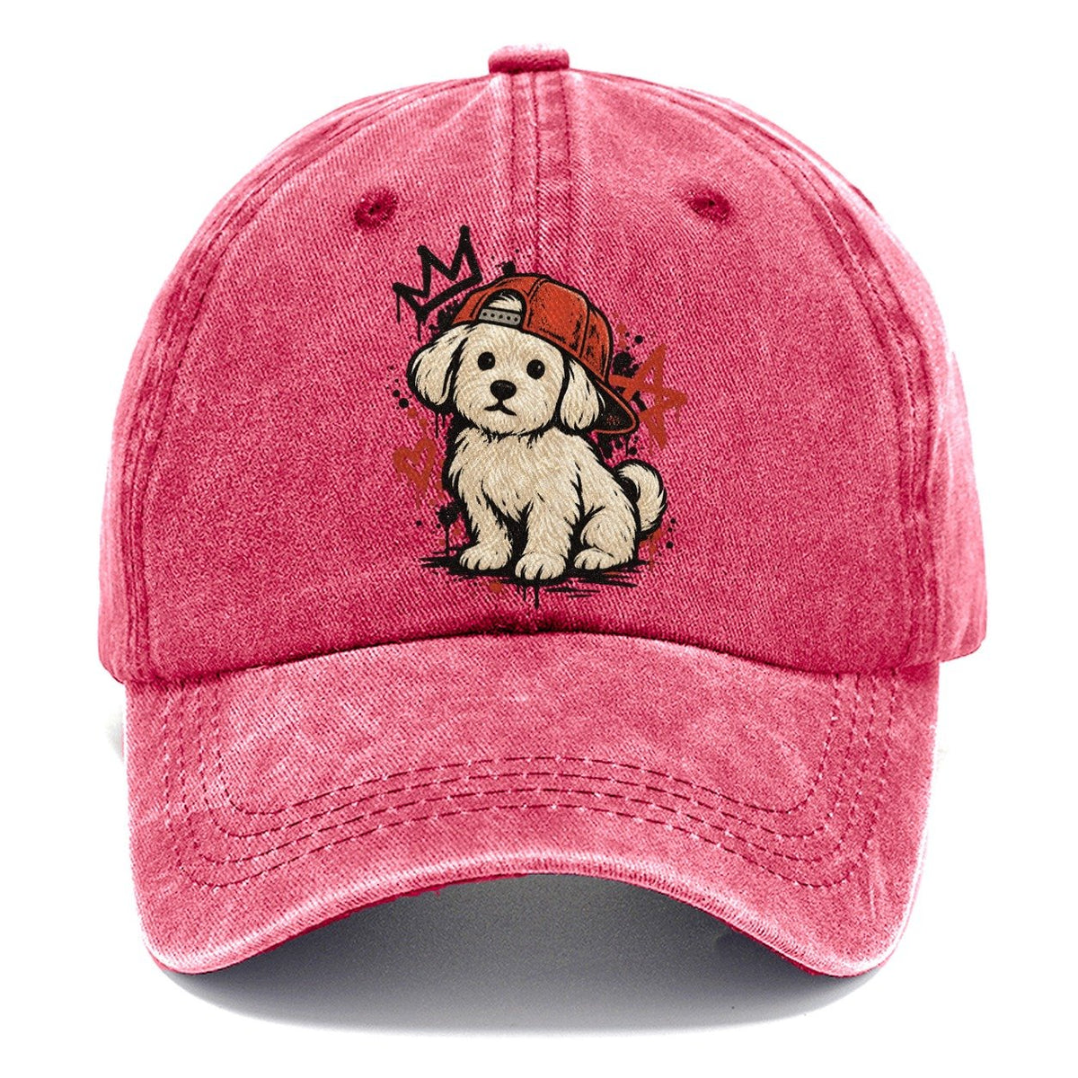 Graffiti Puppy Red Classic Cap – Pomegranate Blush