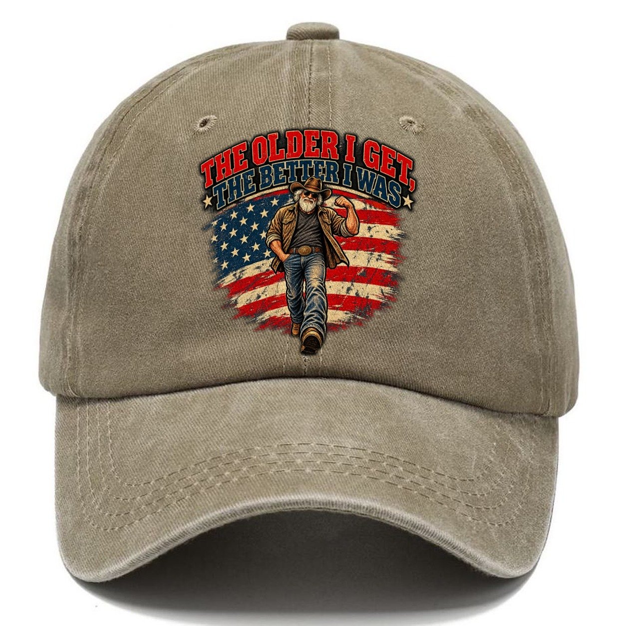 The Older I Get The Better I Was Old Man Strong Classic Cap – Warm Sand