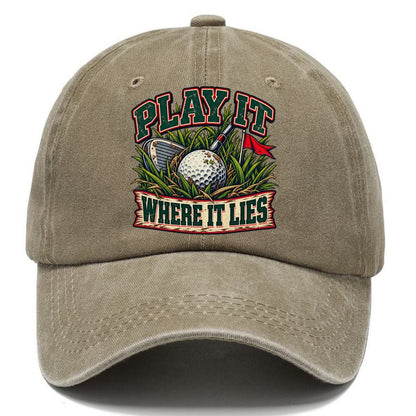 Play It Where It Lies Golf Life Classic Cap – Warm Sand