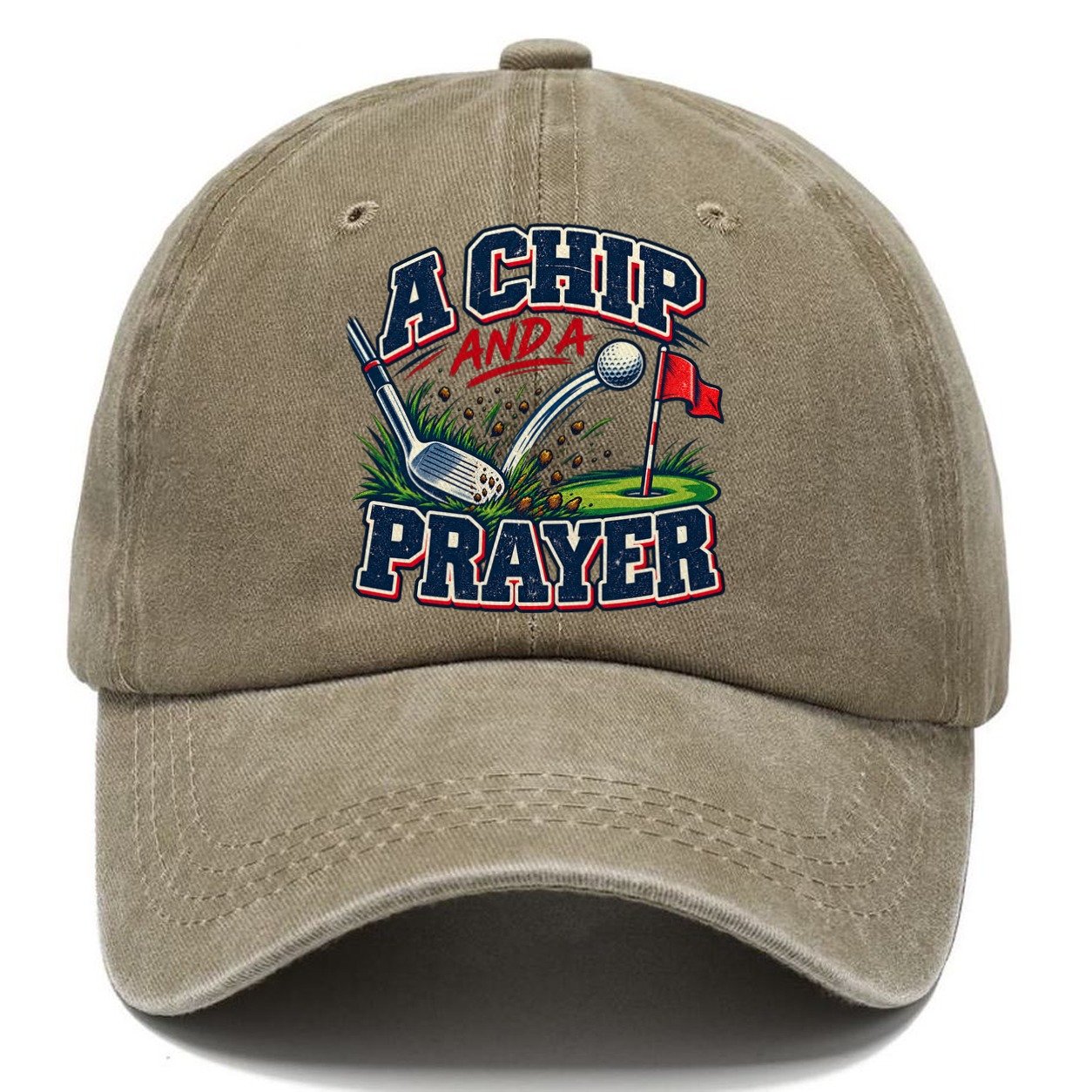 A Chip And A Prayer Golf Life Classic Cap – Warm Sand