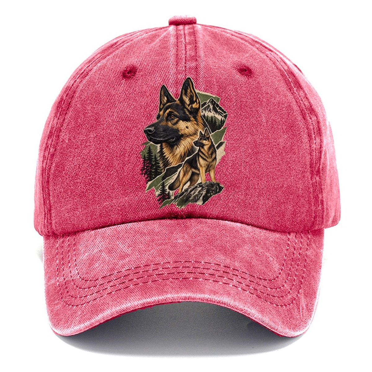 German Shepherd Mountain Portrait Classic Cap – Pomegranate Blush