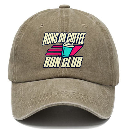 Runs On Coffee Run Club 90S Running Clubs Classic Cap – Warm Sand