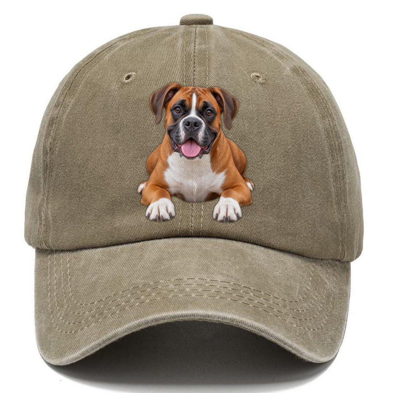 Boxer Lying Down Top Breeds Classic Cap – Warm Sand
