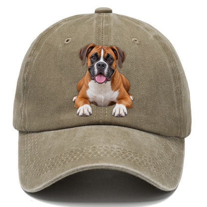 Boxer Lying Down Top Breeds Classic Cap – Warm Sand