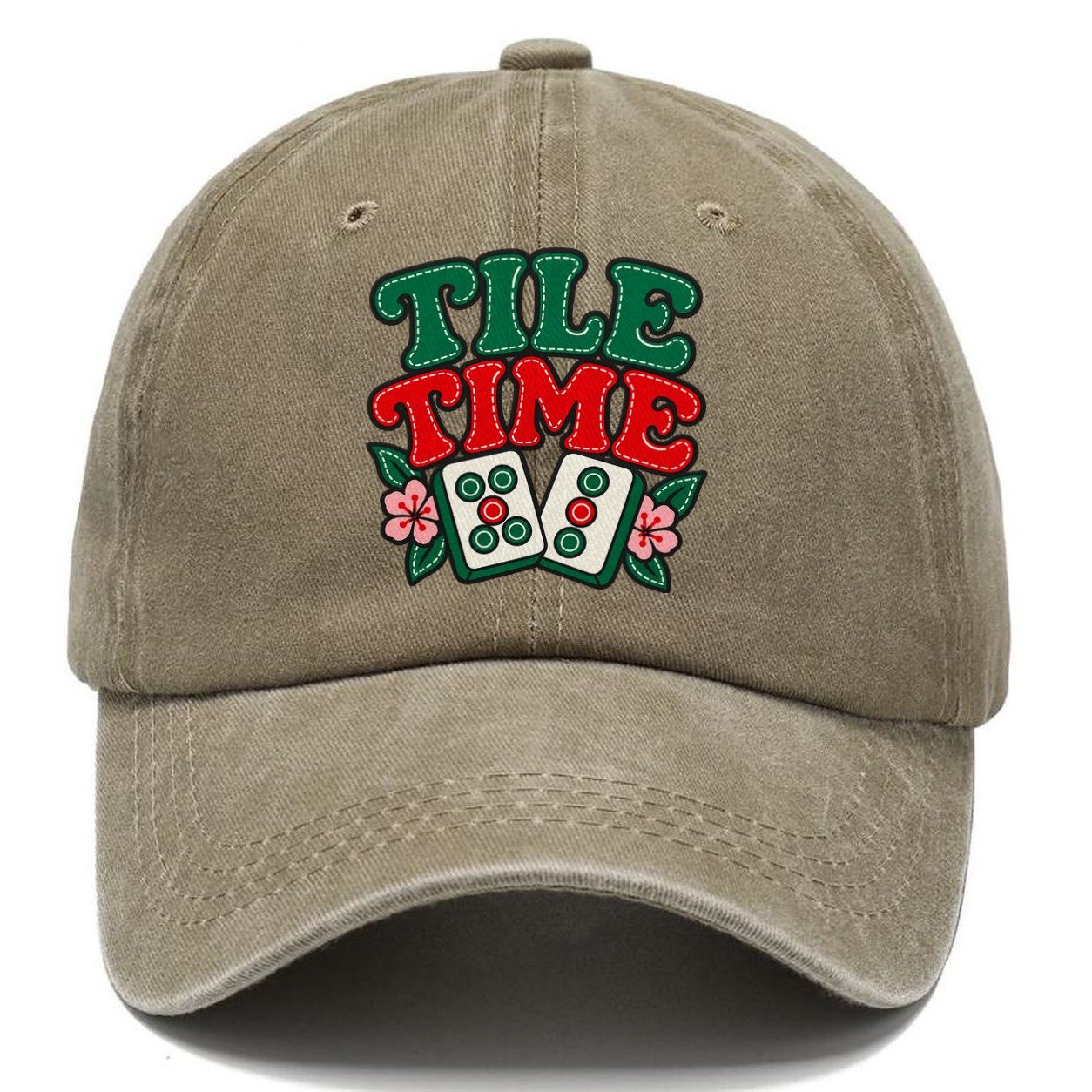 Tile Time Mahjong Game Night Classic Cap – Warm Sand