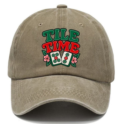 Tile Time Mahjong Game Night Classic Cap – Warm Sand