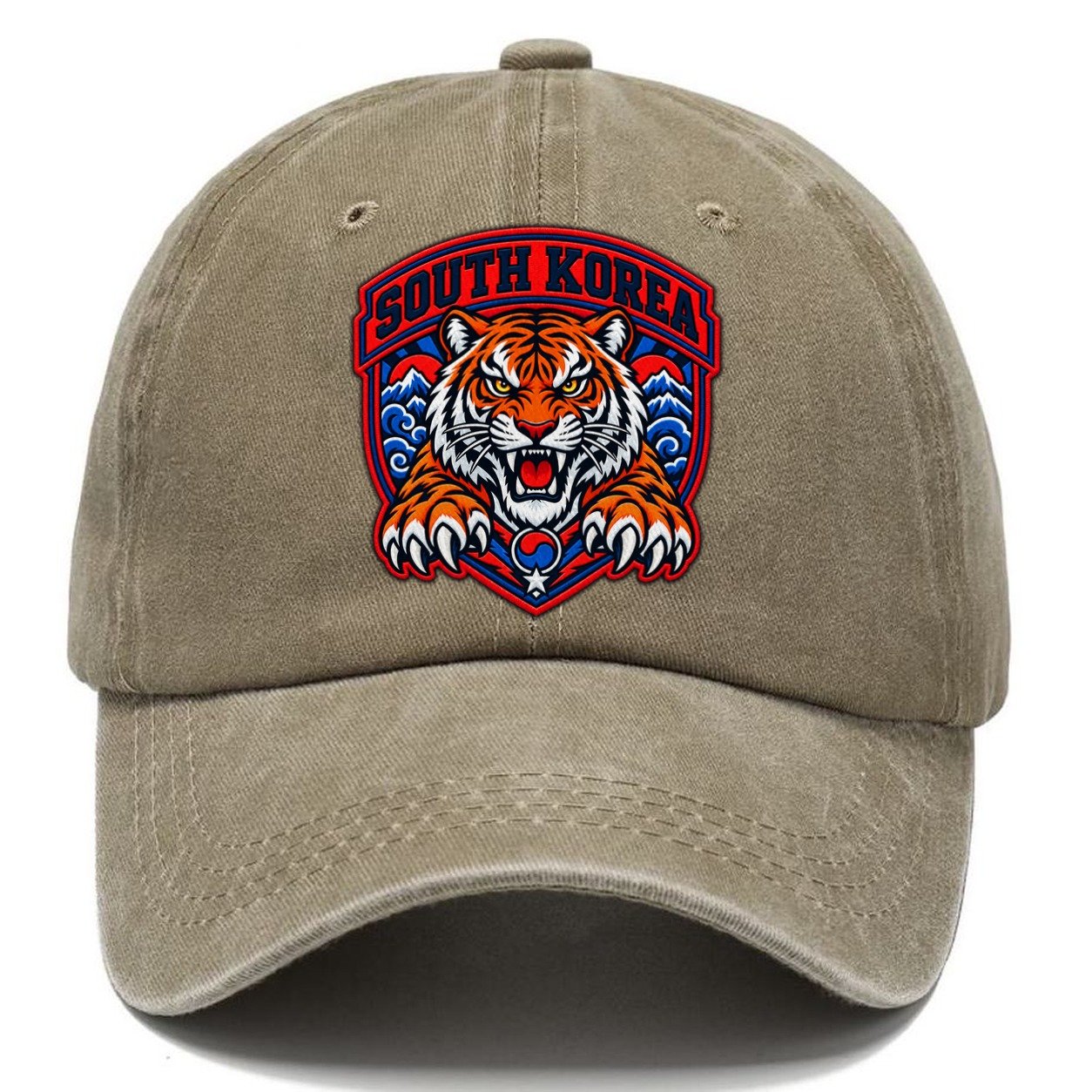 South Korea Retro Badge Country Logos Classic Cap – Warm Sand