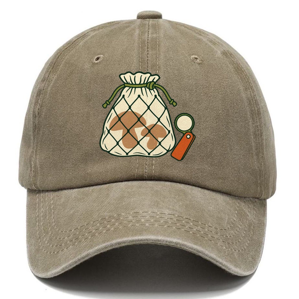 Mesh Bag And Hand Lens Foraging And Mycology Classic Cap – Warm Sand