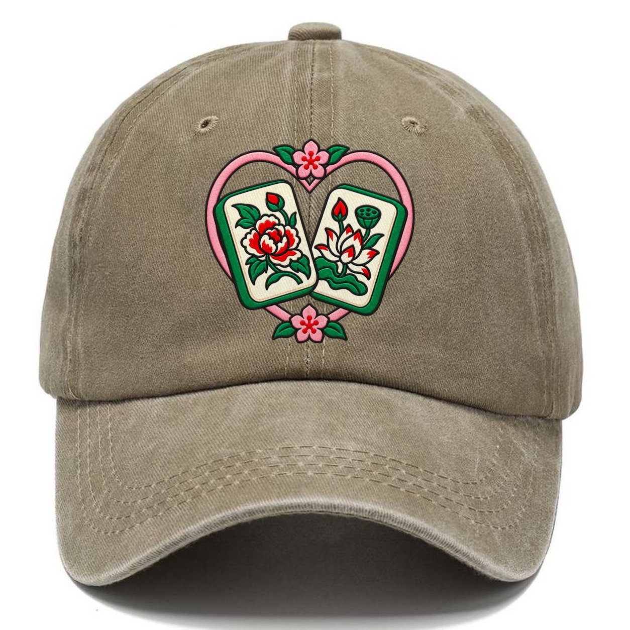 Lucky Pair Mahjong Game Night Classic Cap – Warm Sand
