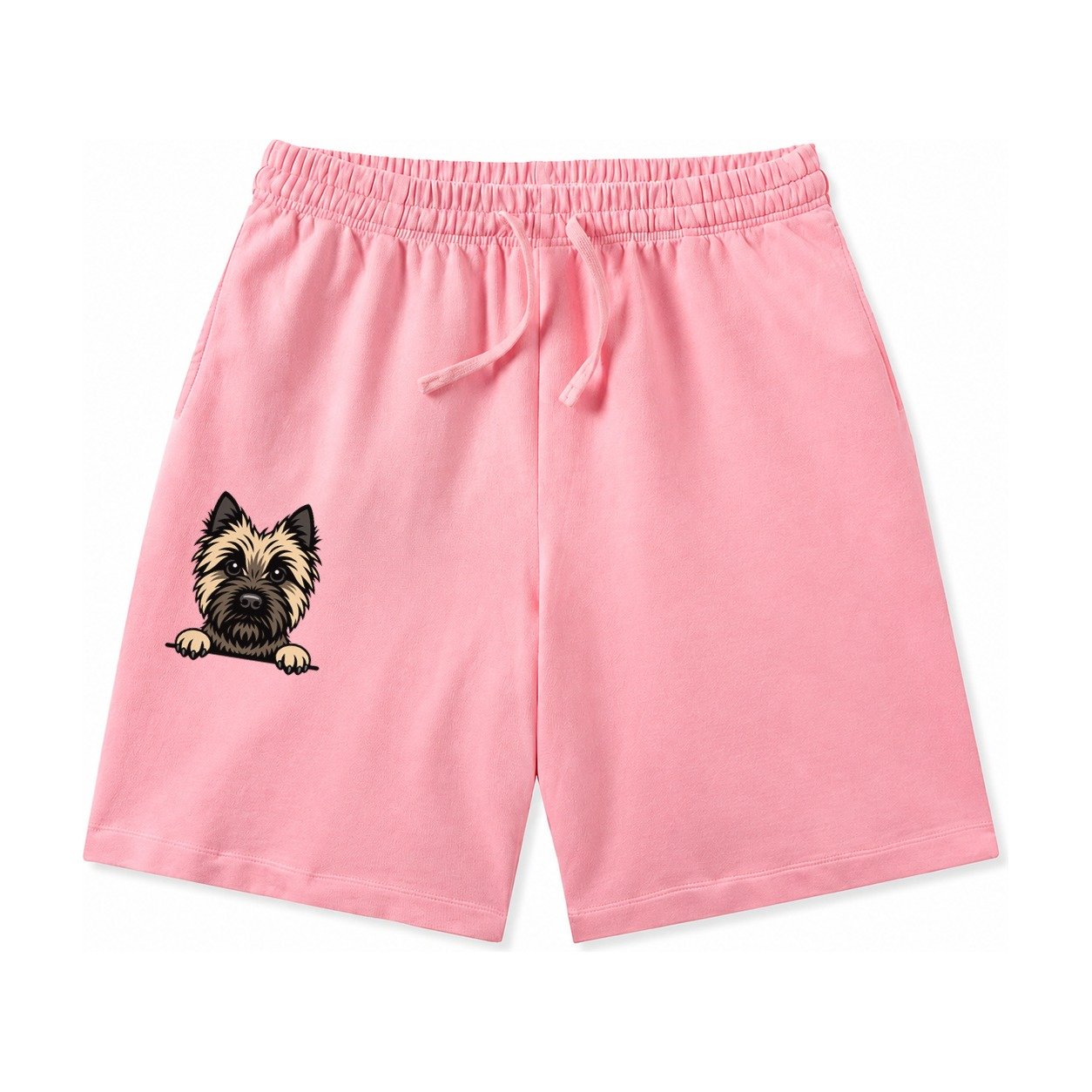 Cairn Terrier Wheaten Colored Pose Washed Shorts – Pink
