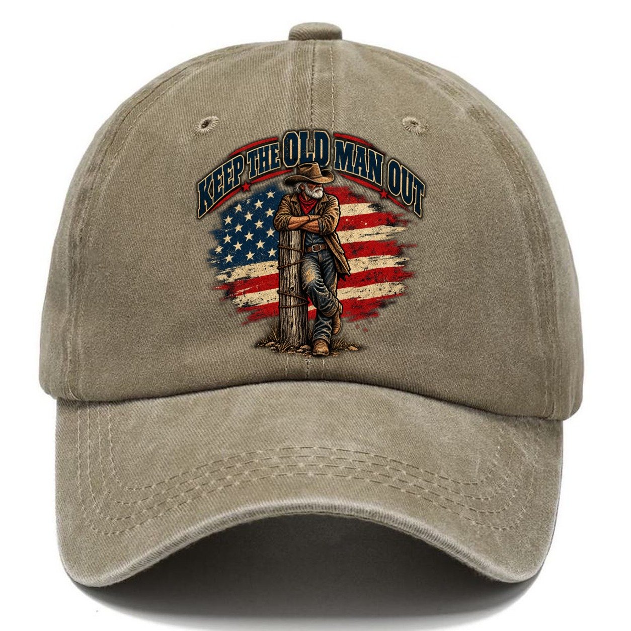 Keep The Old Man Out Old Man Strong Classic Cap – Warm Sand