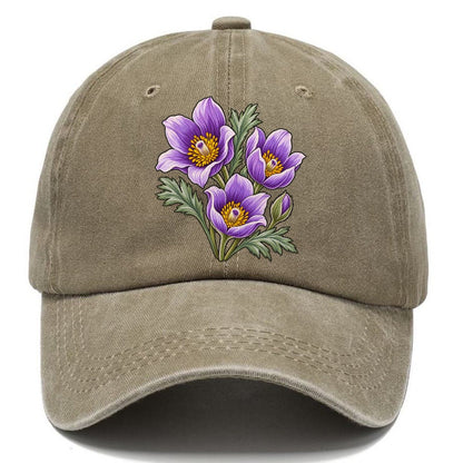 Manitoba Prairie Crocus Cluster Canada Cultural Icons Classic Cap – Warm Sand