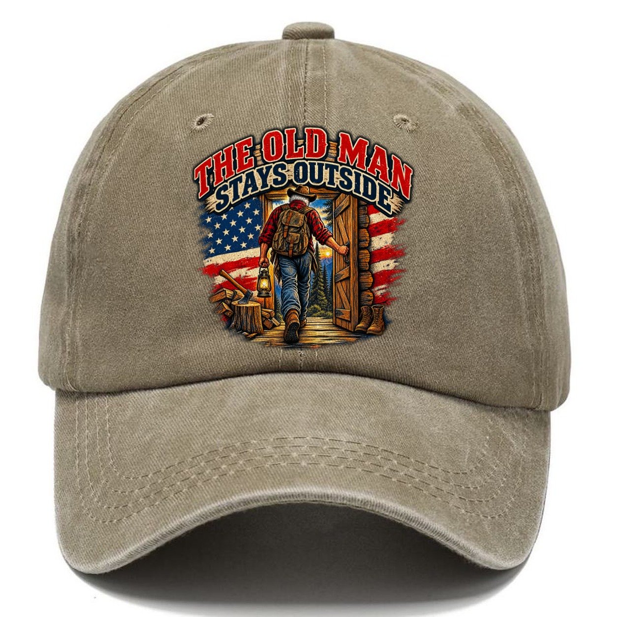 The Old Man Stays Outside Old Man Strong Classic Cap – Warm Sand