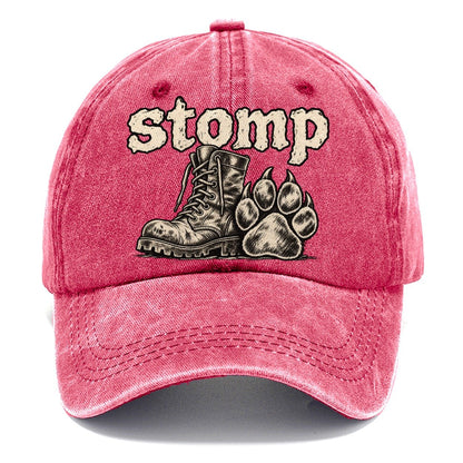 A Battered Lace Up Boot Beside One Large Dog Paw Print Bark For Me Classic Cap – Pomegranate Blush