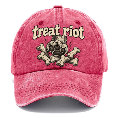 One Raised Dog Paw Above A Tumbling Scatter Of Bone Shaped Biscuits Bark For Me Classic Cap – Pomegranate Blush