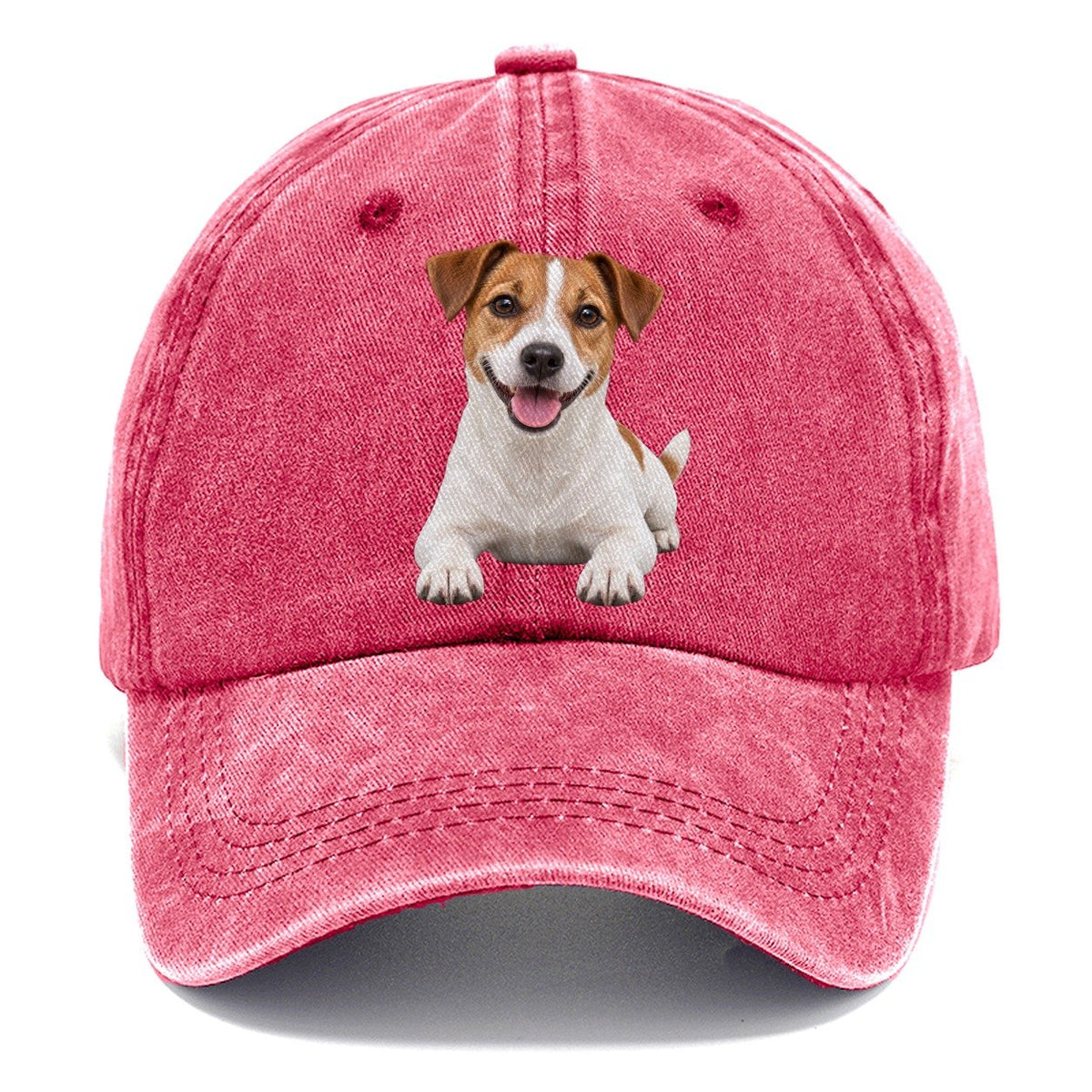 Jack Russell Terrier Lying Down Top Breeds Classic Cap – Pomegranate Blush