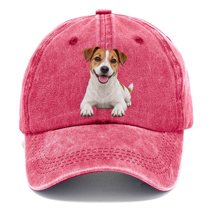 Jack Russell Terrier Lying Down Top Breeds Classic Cap – Pomegranate Blush