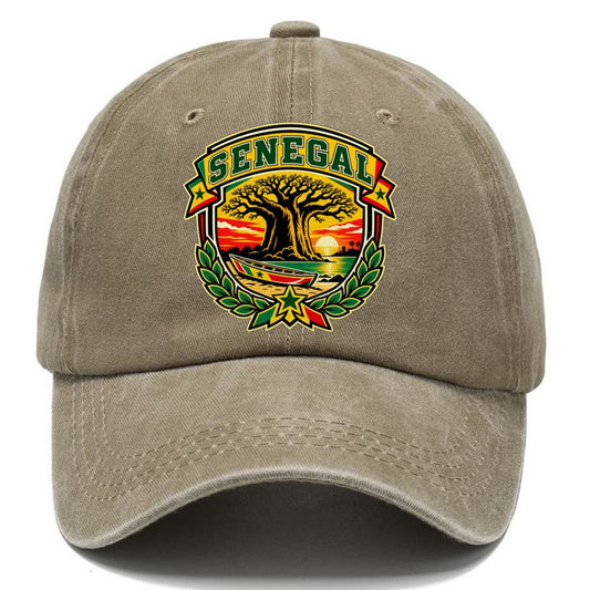 Senegal Retro Badge Country Logos Classic Cap – Warm Sand