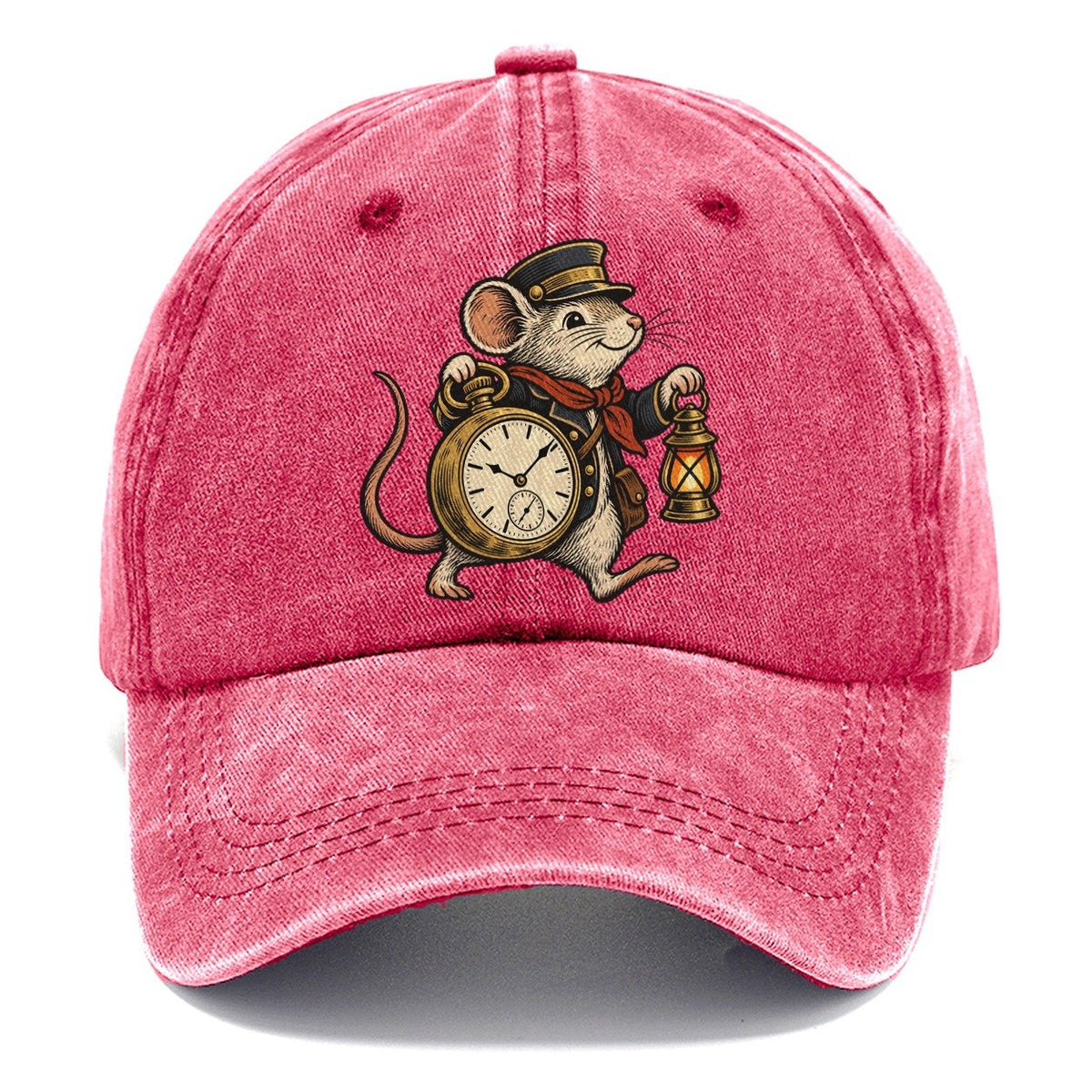 Mouse Train Conductor Sundown Familiars Classic Cap – Pomegranate Blush