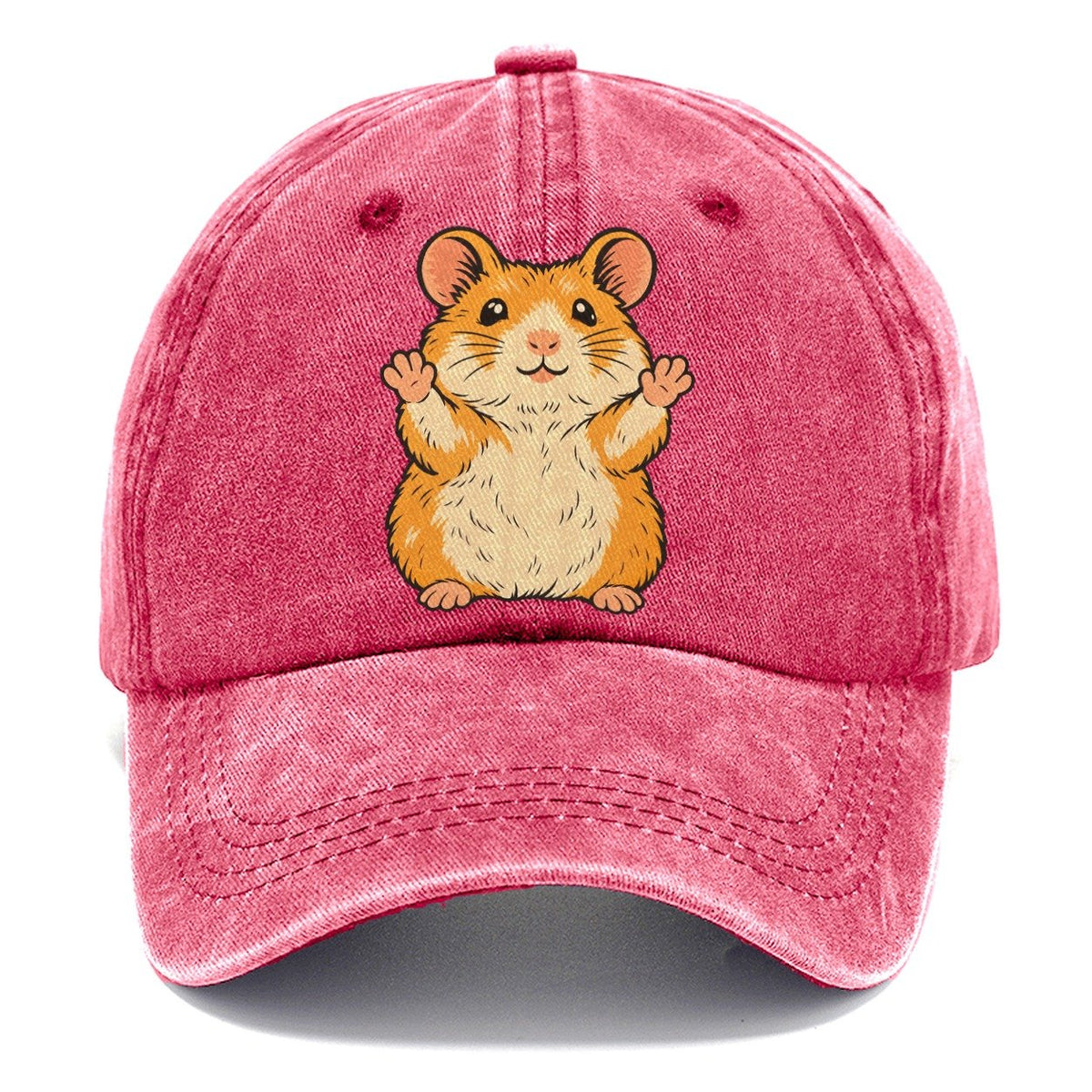 Hamster Paws Up Small Pet Logos Classic Cap – Pomegranate Blush