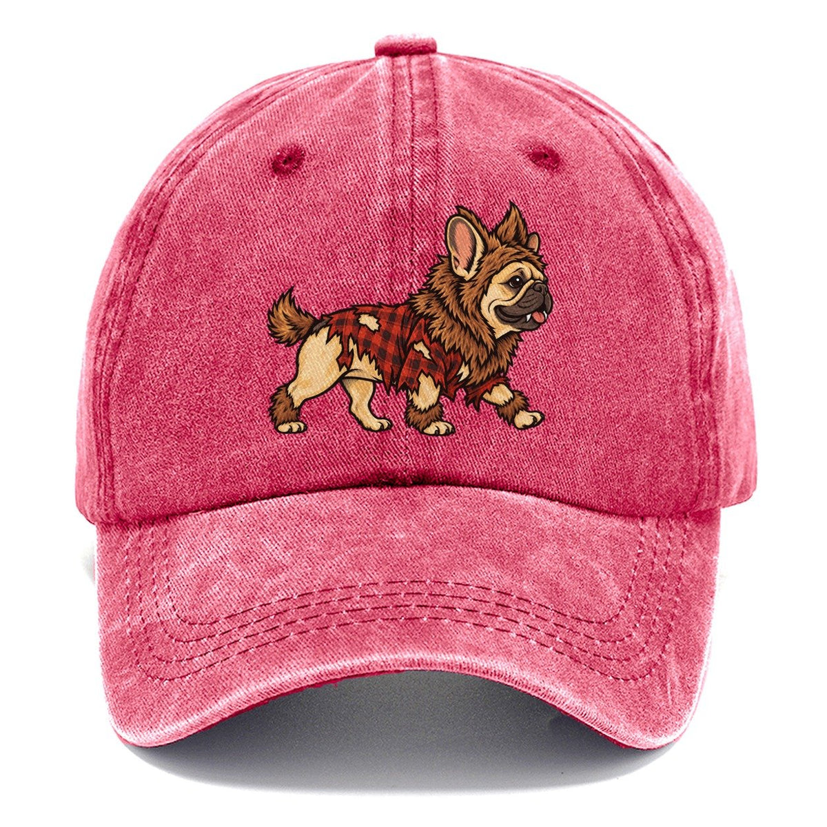 One French Bulldog In Halloween Costume Werewolf With Tufted Fur Patches And Small Fangs Halloween Dog Parade Classic Cap – Pomegranate Blush