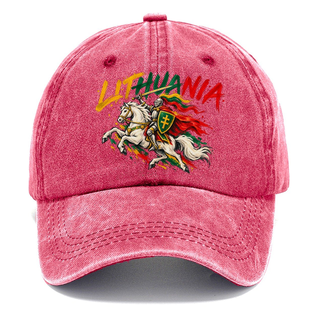 Lithuania Retro Badge Classic Cap – Pomegranate Blush