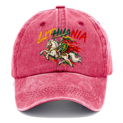 Lithuania Retro Badge Classic Cap – Pomegranate Blush
