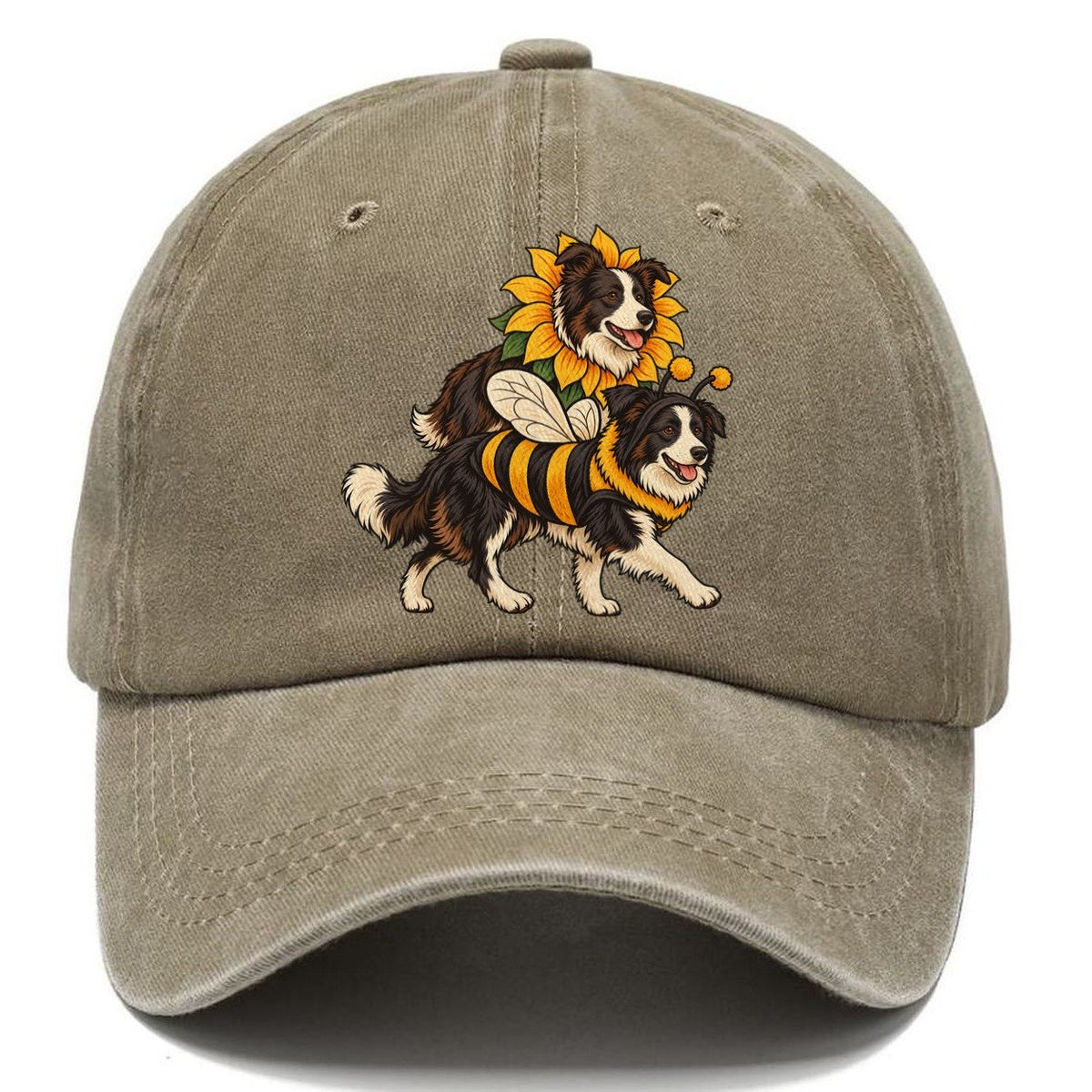 2 Border Collies In Halloween Costumes Hdp 18 Parade Lineup Halloween Dog Parade Classic Cap – Warm Sand