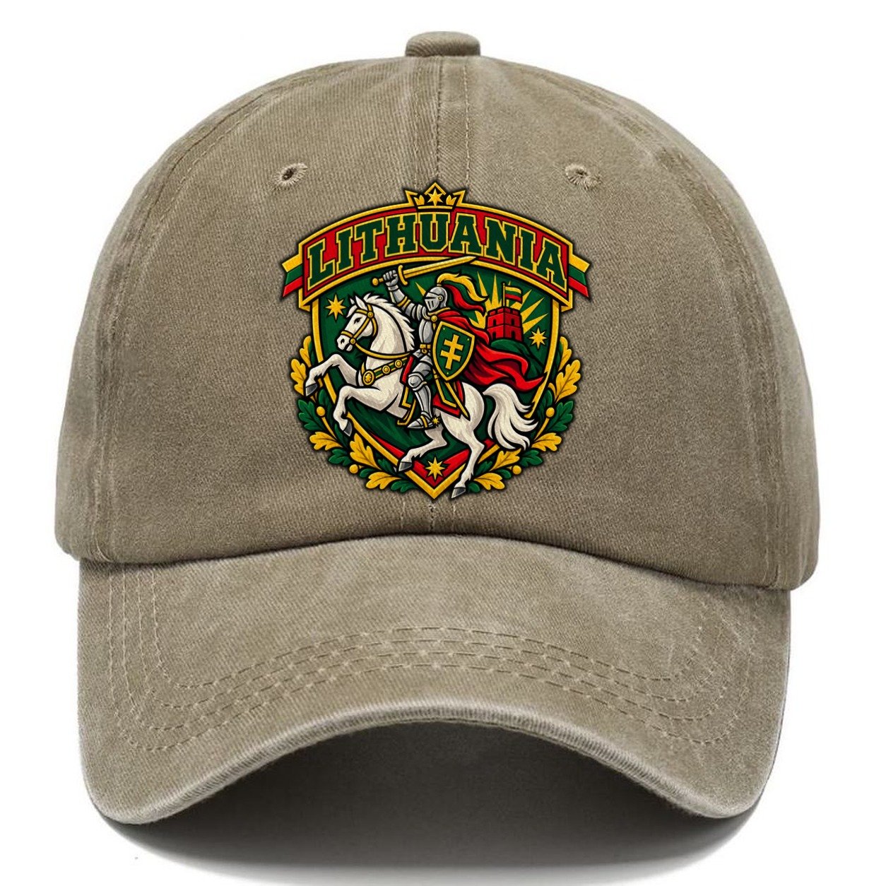 Lithuania Retro Badge Country Logos Classic Cap – Warm Sand