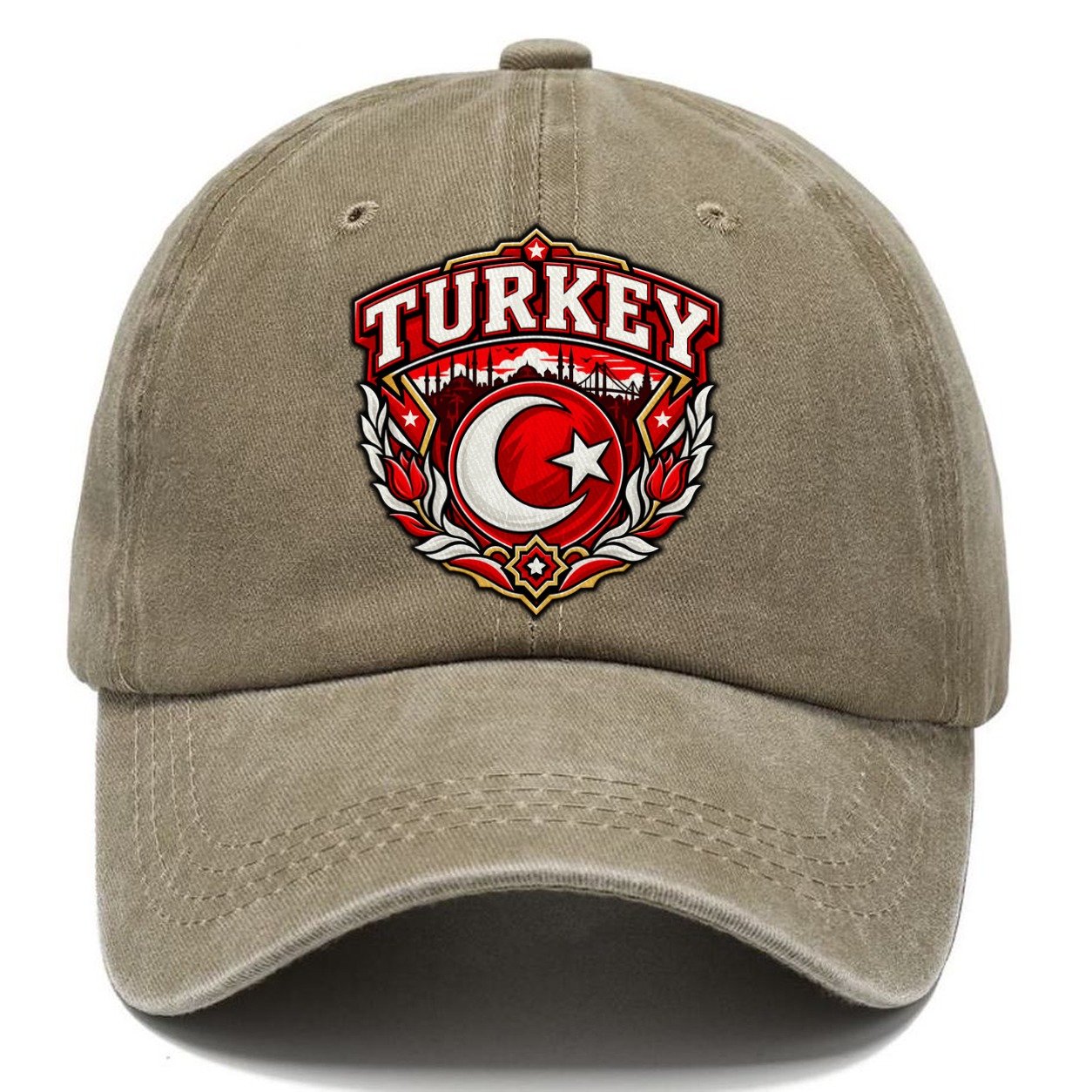 Turkey Retro Badge Country Logos Classic Cap – Warm Sand