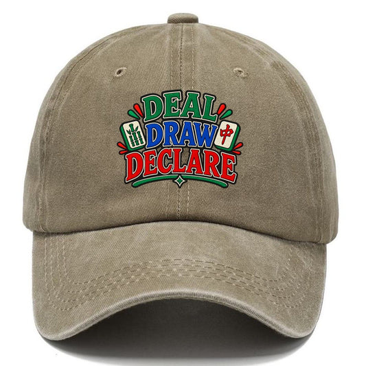 Deal Draw Declare Mahjong Game Night Classic Cap – Warm Sand