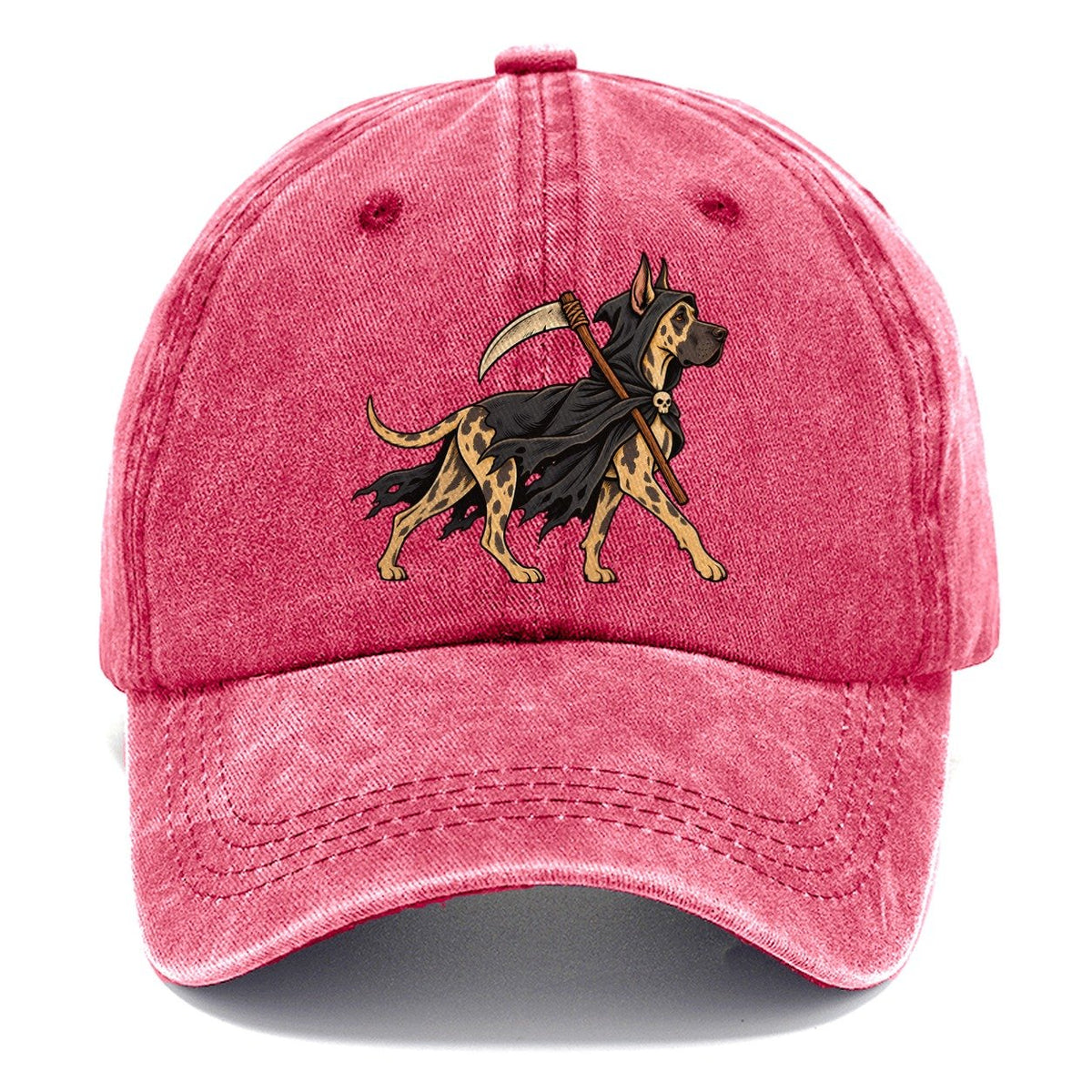 One Great Dane In Halloween Costume Grim Reaper With A Small Hooded Cloak And Toy Scythe Halloween Dog Parade Classic Cap – Pomegranate Blush