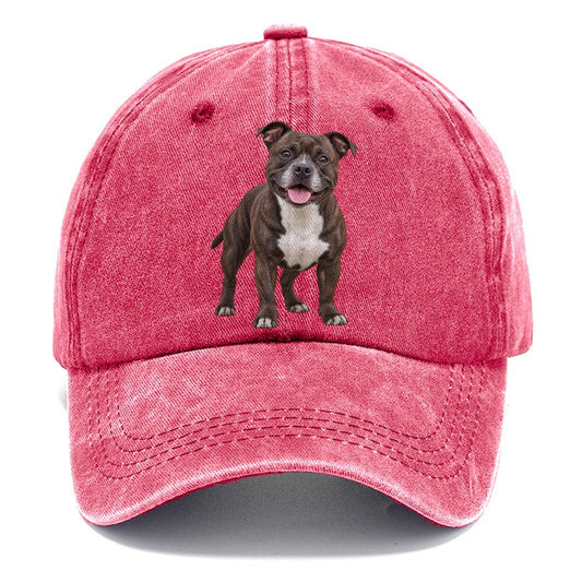 Staffordshire Bull Terrier Standing Top Breeds Classic Cap – Pomegranate Blush