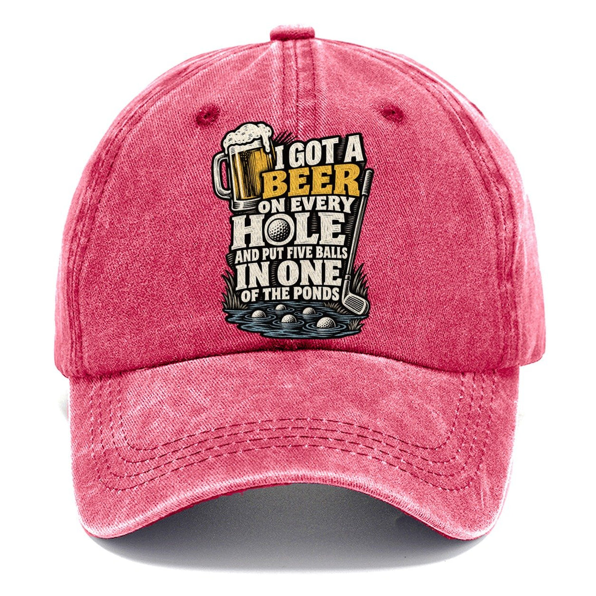 Beer on Every Hole Classic Cap – Pomegranate Blush