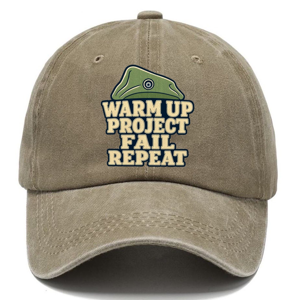 Warm Up Project Fail Repeat Rock Climbing Classic Cap – Warm Sand