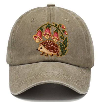 English Foxglove And Hedgehog Uk Culture Heritage Classic Cap – Warm Sand