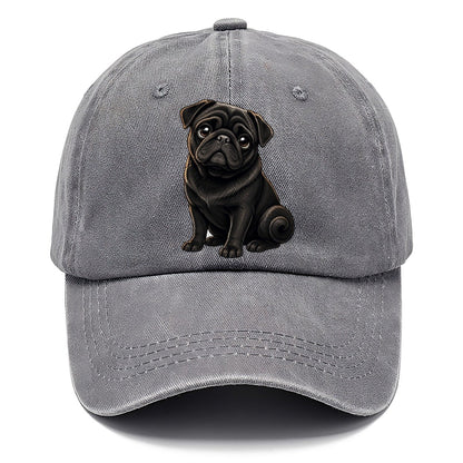 Black Pug Portrait Classic Cap – Urban Haze