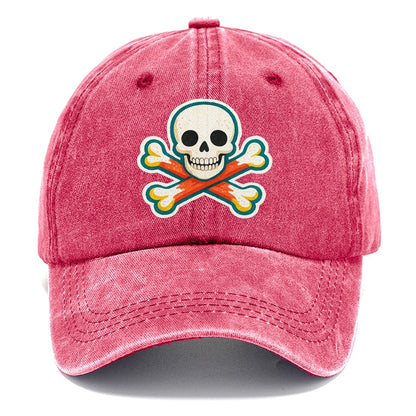 Teal Outline Skull and Crossbones Classic Cap – Pomegranate Blush
